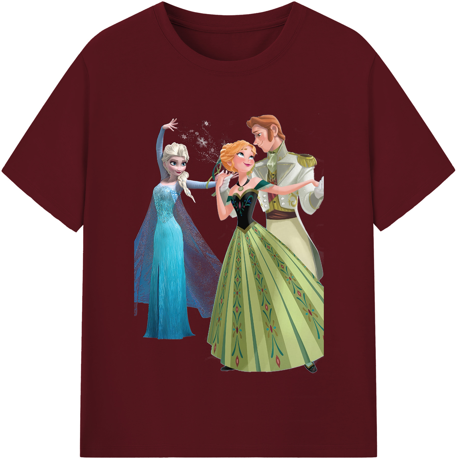 （画像用） アナと雪の女王 アンナ エルサ Frozen Anna Elsa 綿100％半袖Tシャツ（フロントプリント）